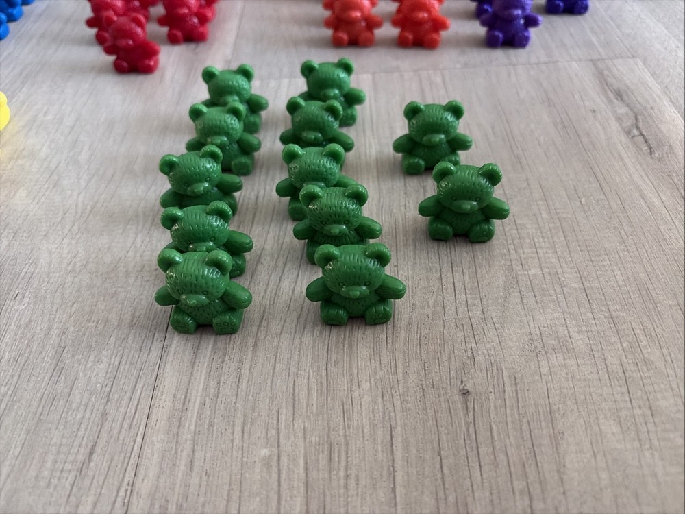 Plastic Multi Color 1 Inch Teddy Bear Counters 77 Count