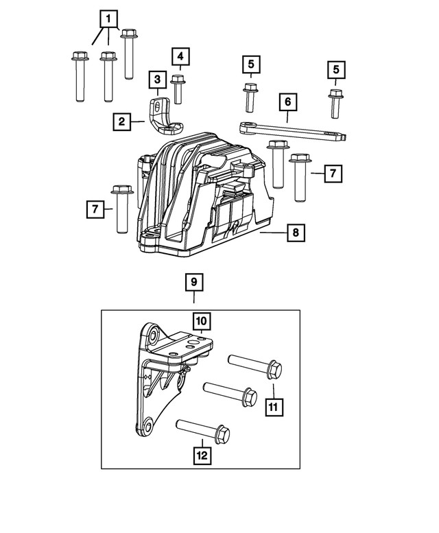 Genuine Mopar Engine Mount Bracket Right Side 5171058ae