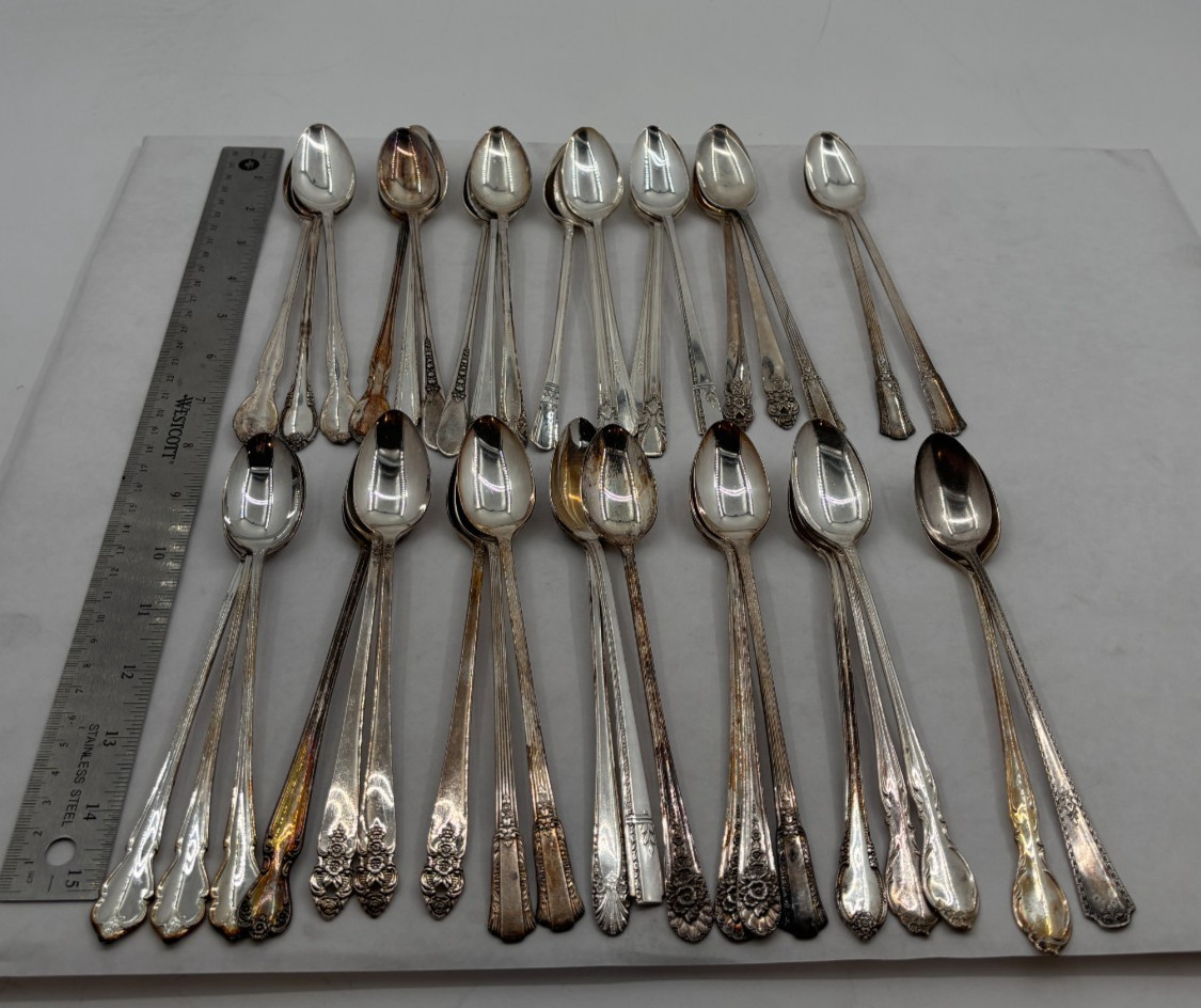 Lot of 40 Assorted Silverplate Iced Tea Spoons - Lot#77