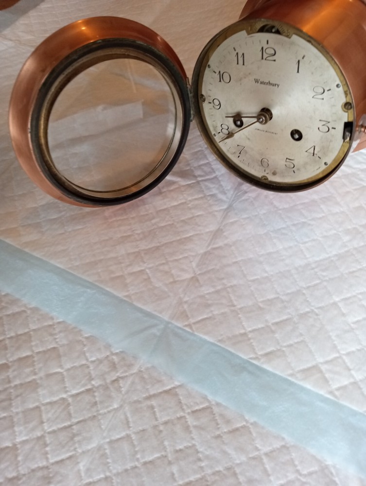 RARE WATERBURY SHIPS Clock & Barometer Working condition
