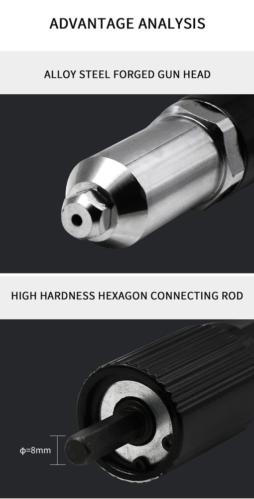 Electric Rivet Nut Gun Machine Core Pull Accessories Riveting Gun Drill Adapter