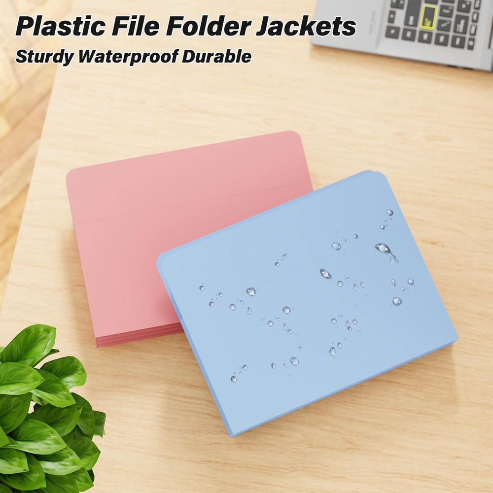 Expanding File Pockets 3.5" Expansion,6 Pack Extra Capacity Poly File Pockets...