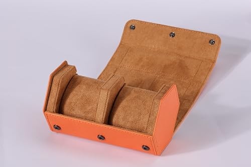 Watch Case, 2 Slots Leather case 2 slots Orange