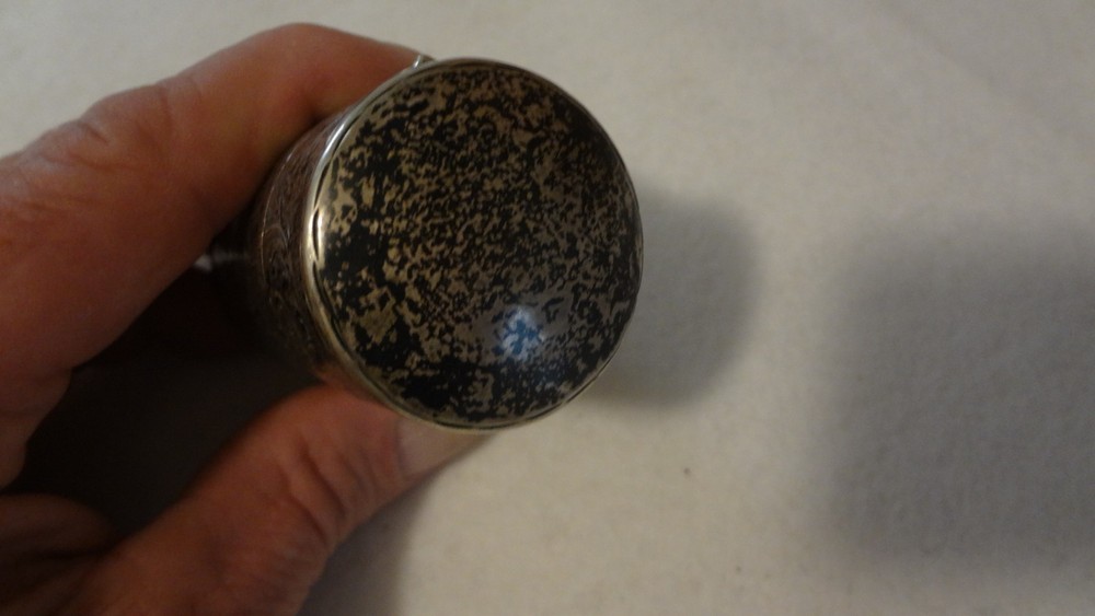 C. E. WILLIAMS BIRMINGHAM STERLING SILVER REPOUSSE PERFUME SCENT BOTTLE 1908