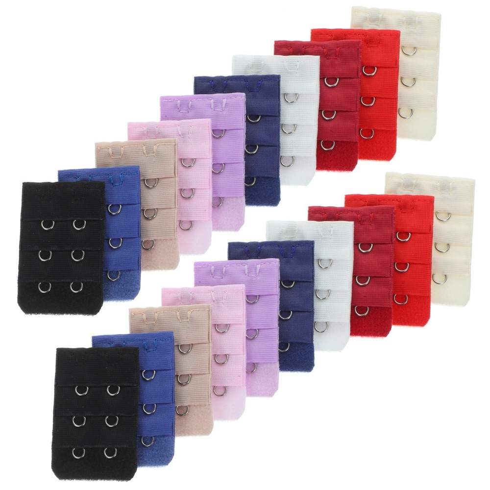 20pcs Bra Hook Extension Strap Bra Extender 3 Hooks 2 Rows Adjustable Length