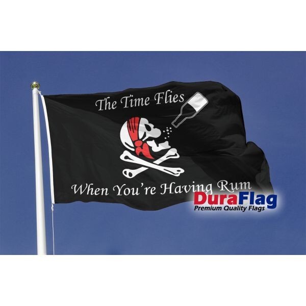 Time Flies When Having Rum Flag Table Hand Flags Bunting Scrunchie Displays