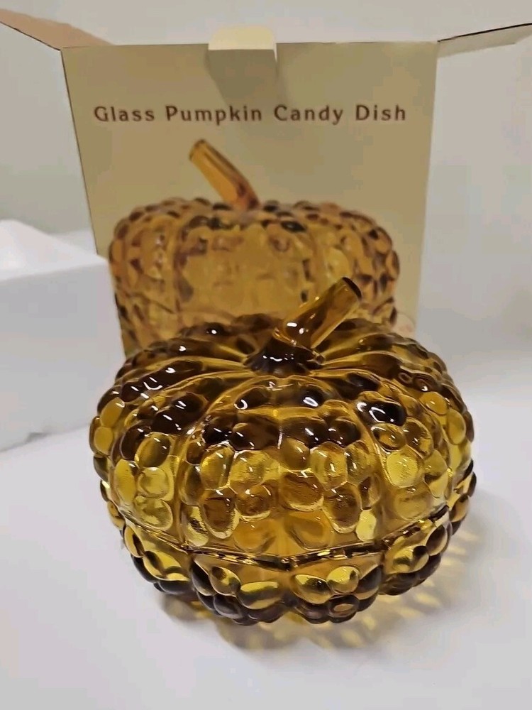 Cracker Barrel Glass Pumpkin Candy Dish