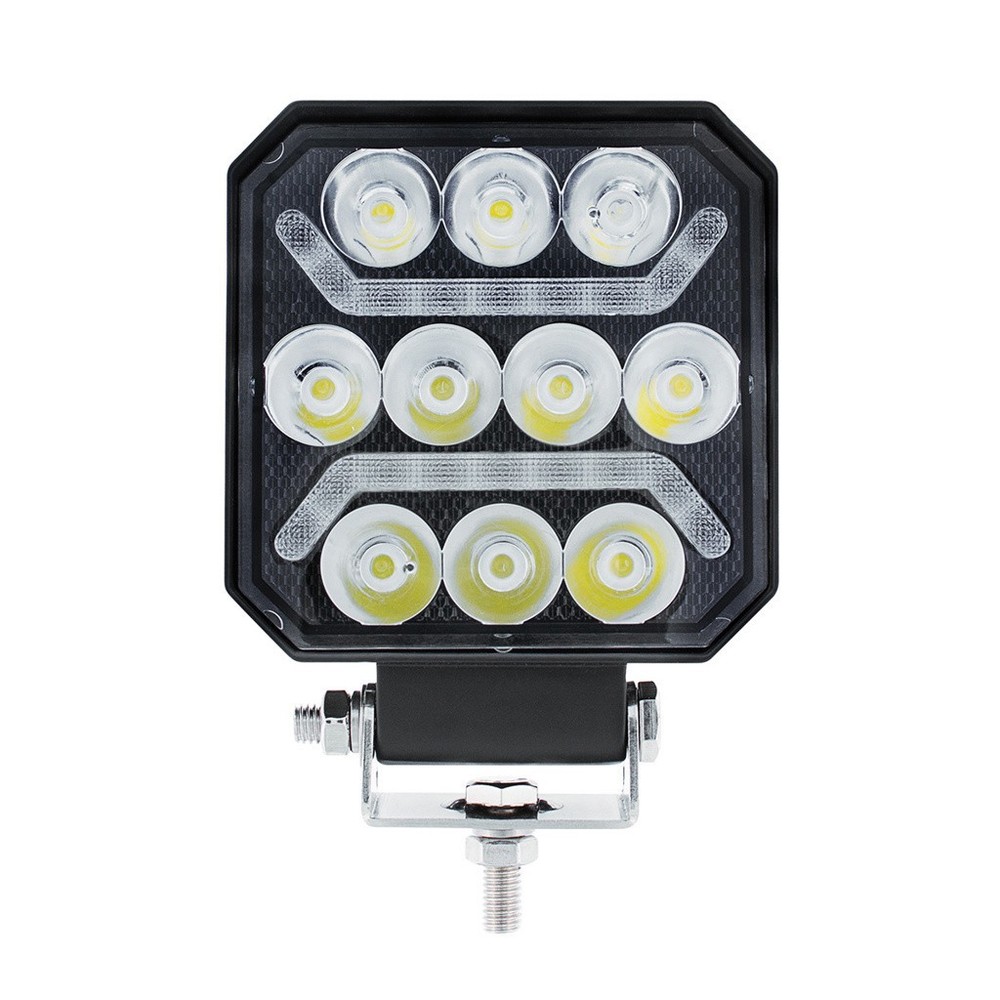 10 White LED Work U Guide Light with White Auxiliary Light Bar