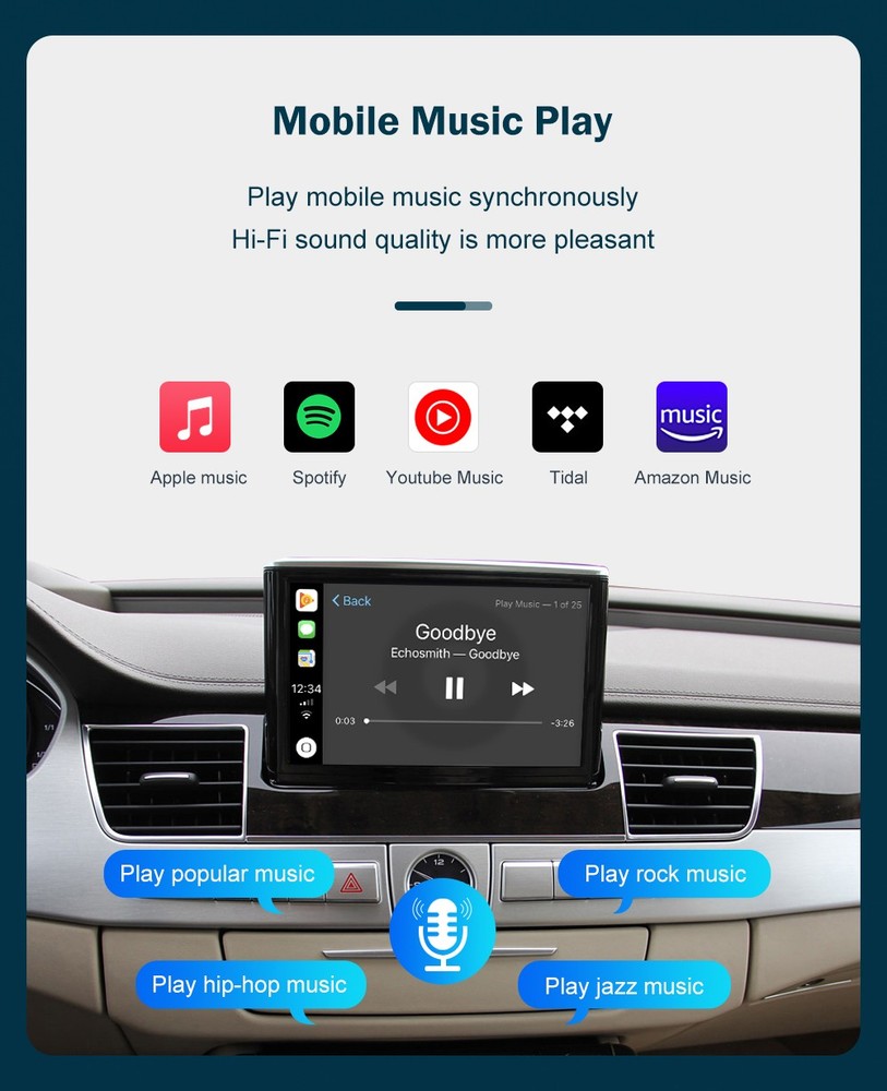 Wireless CarPlay Android Auto Mirror Link Retrofit Decoder for Audi A8 2012-2018