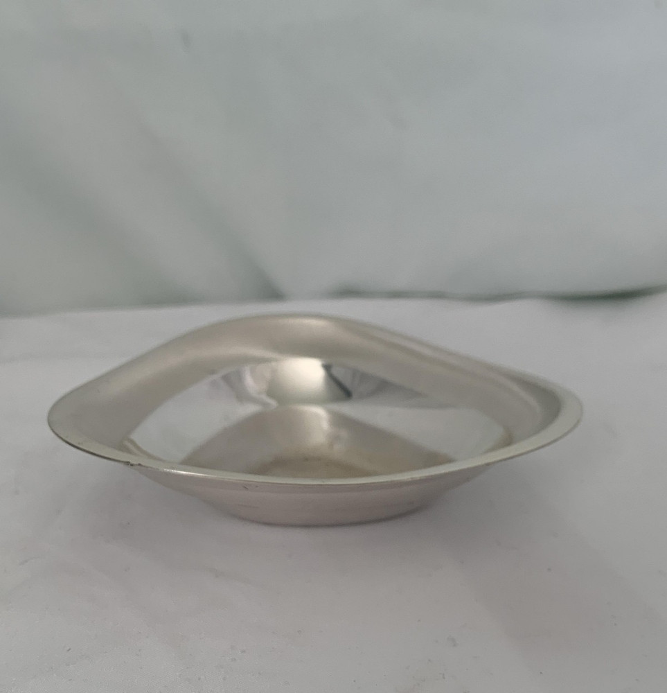 WMF Ikora Silver Plated Triangular Bowl 6" Germany Tarnish Resistant Vtg Flaw