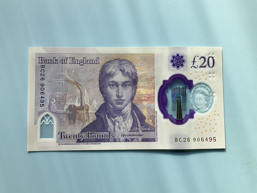 UK £20 polymer note uncirculated NM- M condition
