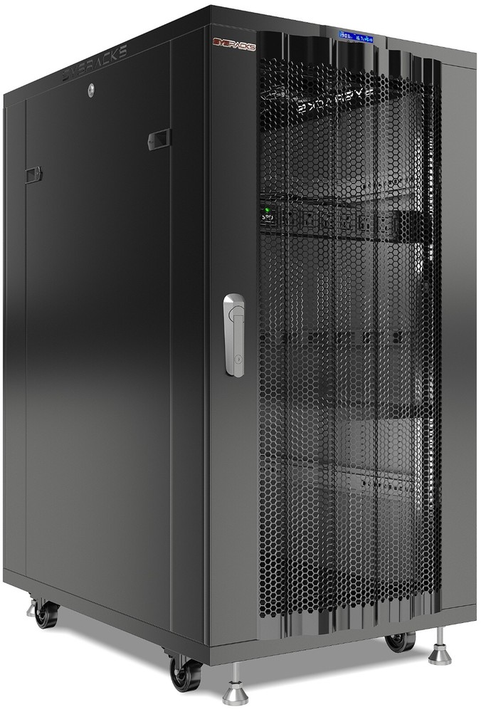 Sysracks 27U 32'' Deep IT Network Data Server Rack Cabinet Mesh Vented Door