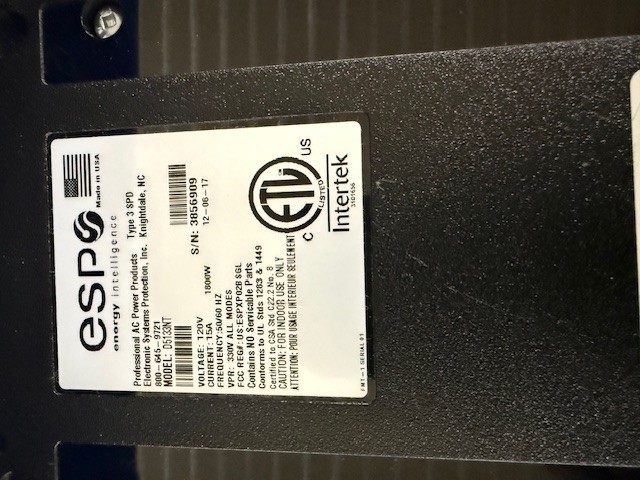 ESP Surge Protector Model 5133NT 120V 15A