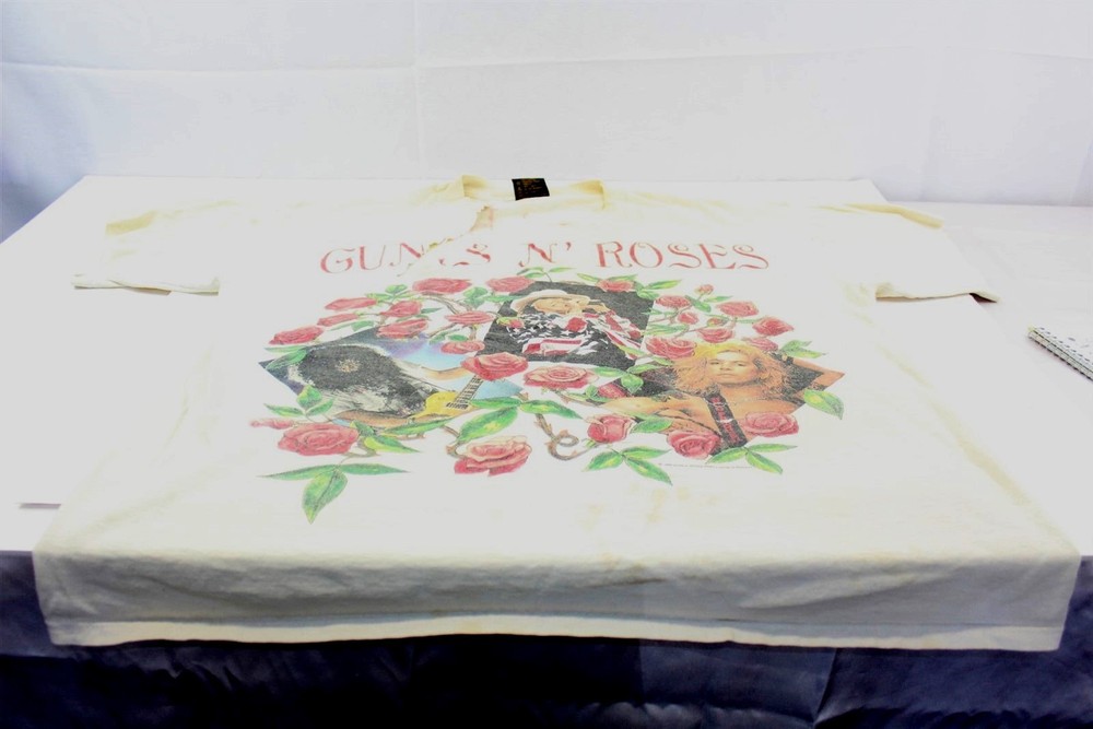 1993 Guns & Roses Skin & Bones World Tour T-Shirt Short Sleeve Off White SZ XL