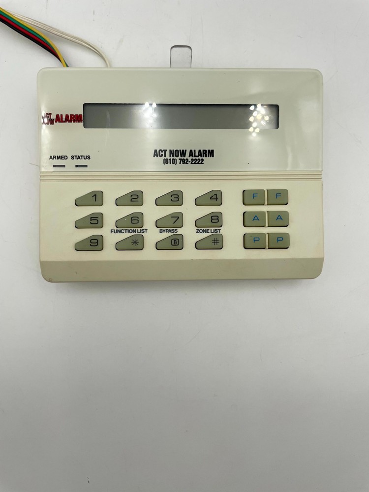 Act Now Alarm LA 1184 Security System Control Keypad Panel White Digital Display