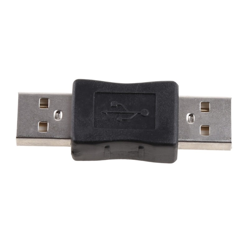 Double USB 2.0 Converter Coupler Extension Extender Connector Black for Computer