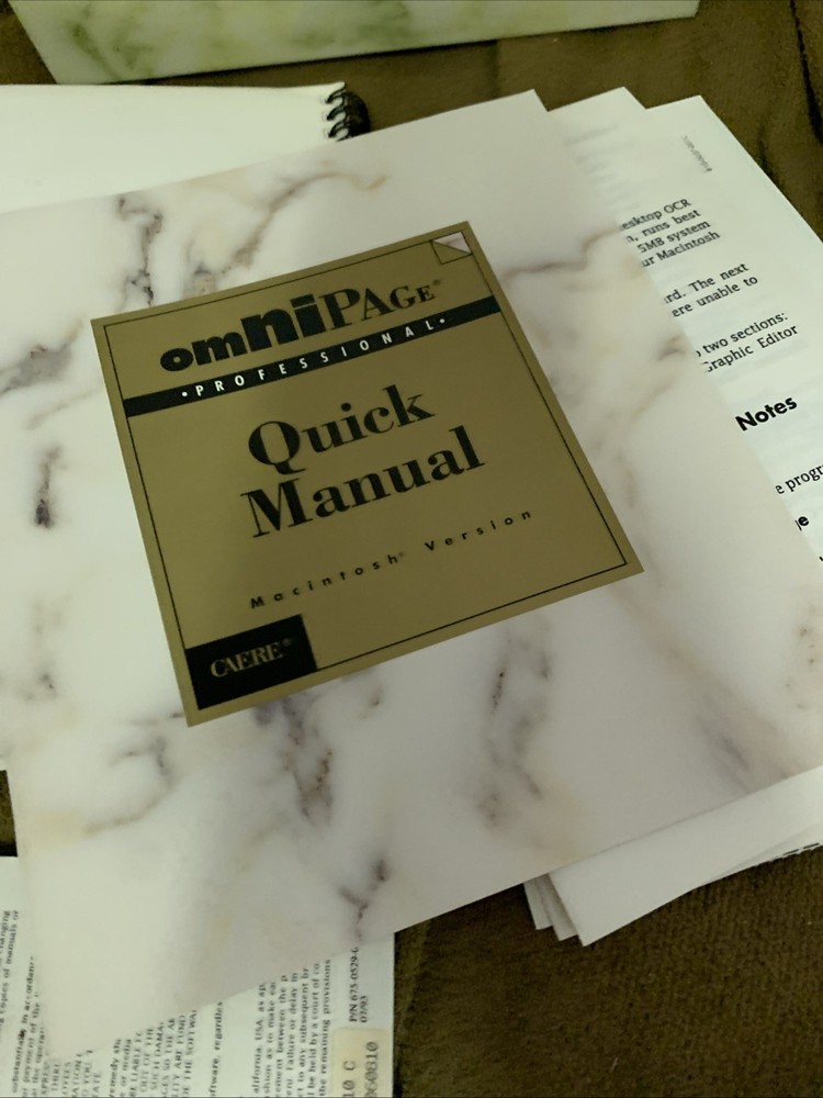 Omnipage Professional Macintosh Version 2.1 Vintage Software Box Set