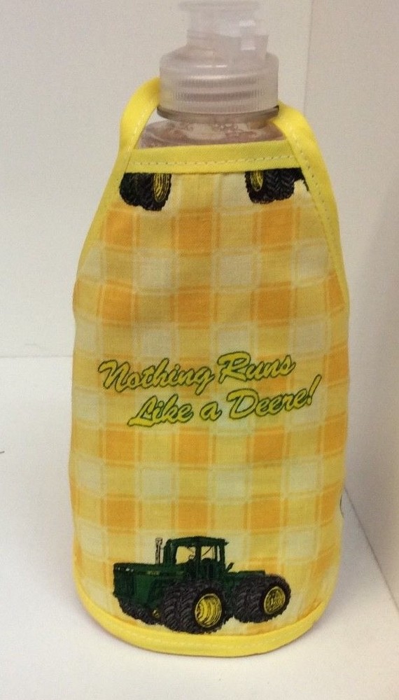 HANDMADE DISH BOTTLE APRONS- JOHN DEERE