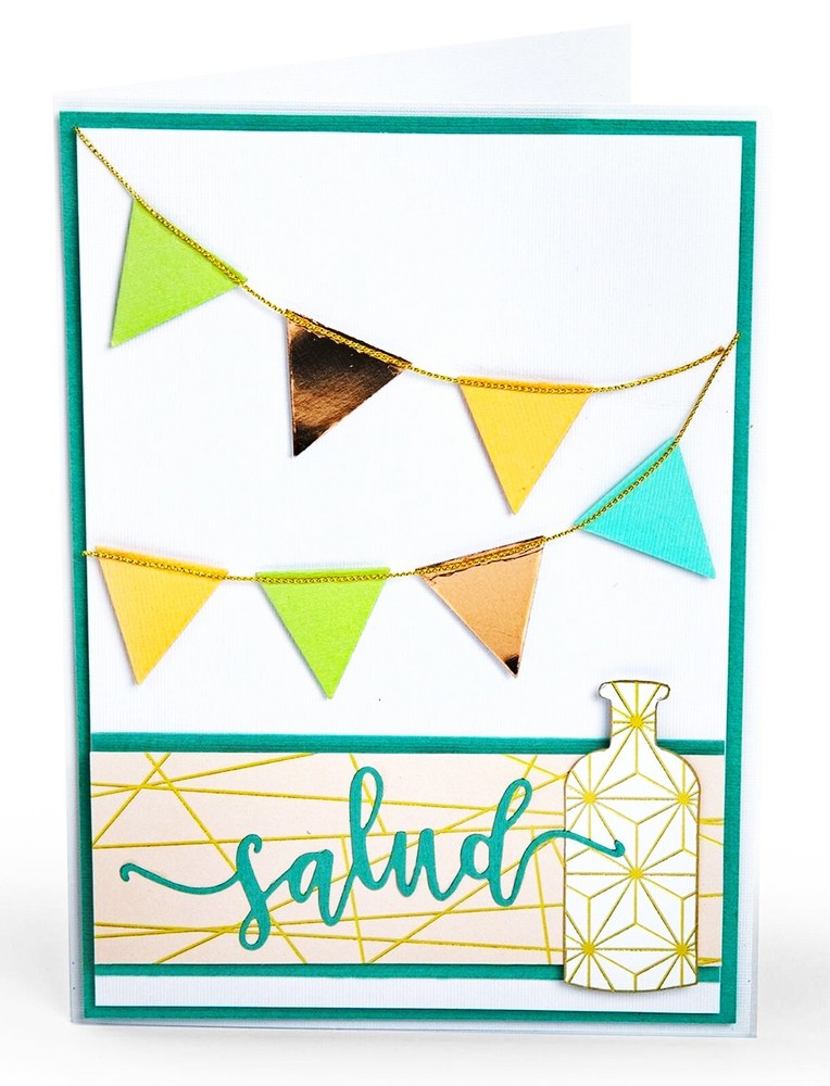 Sizzix Thinlits die Phrase Salud (Cheers) #662340 Retail $8.99 by L E Guillen-K.