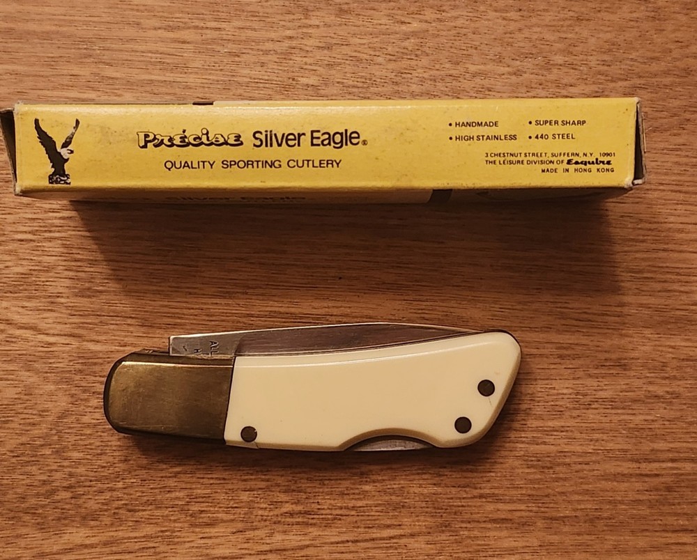 ***PRICE UPDATE*** Vintage New PRECISE SILVER EAGLE Lockback Knife #11623