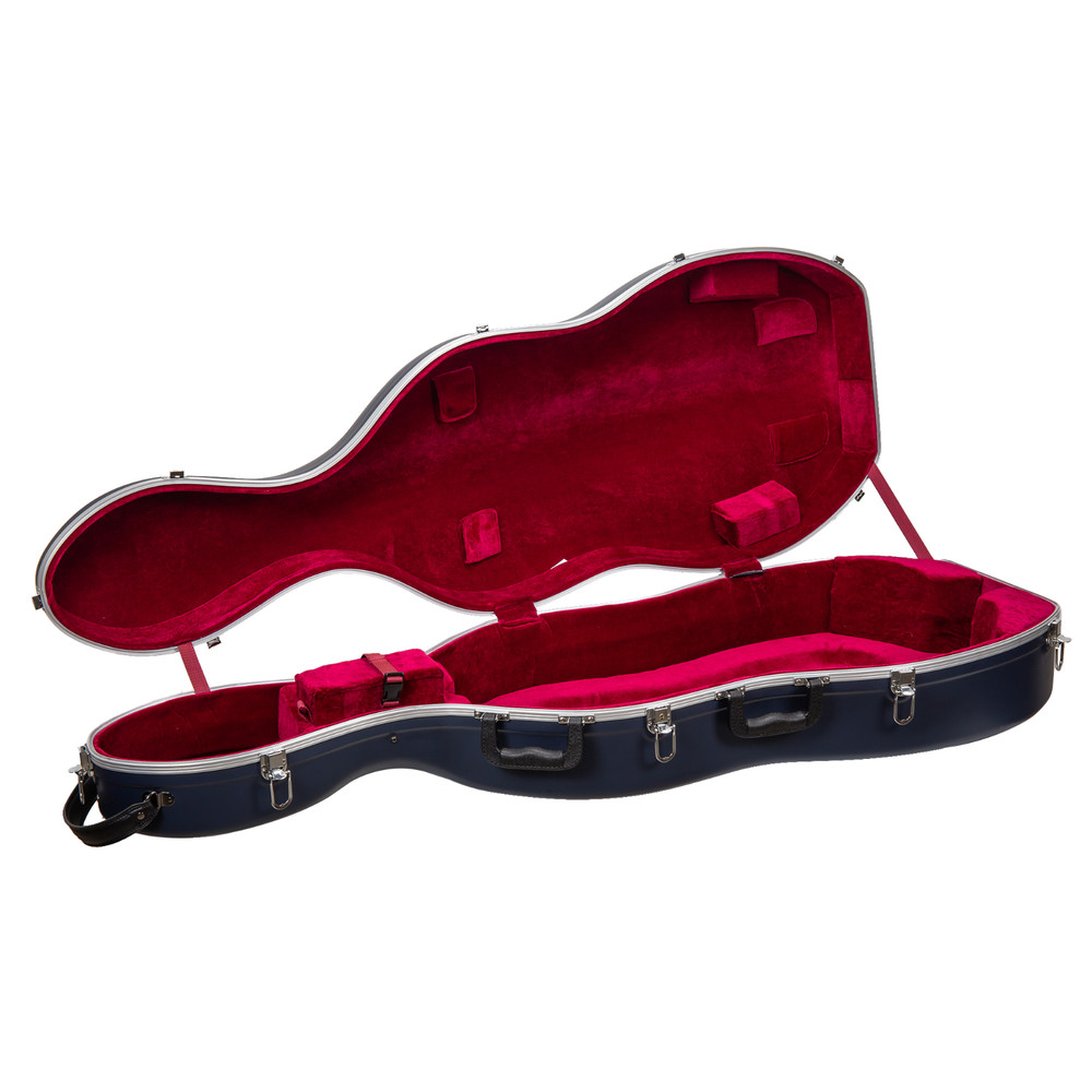 Crossrock 4/4 & 3/4 Cello Case with Wheels-Matte Blue ABS Shell-Backpack Strap