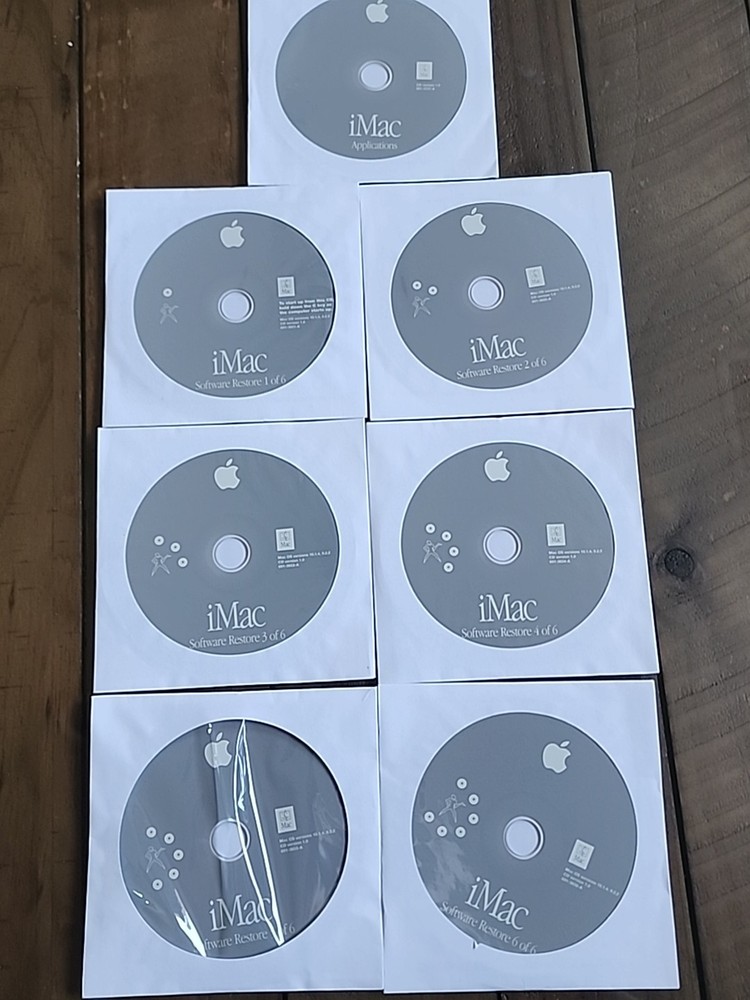 Apple iMac Software Restore CDs 1-6 10.1.4/9.2.2 + Applications - MINT