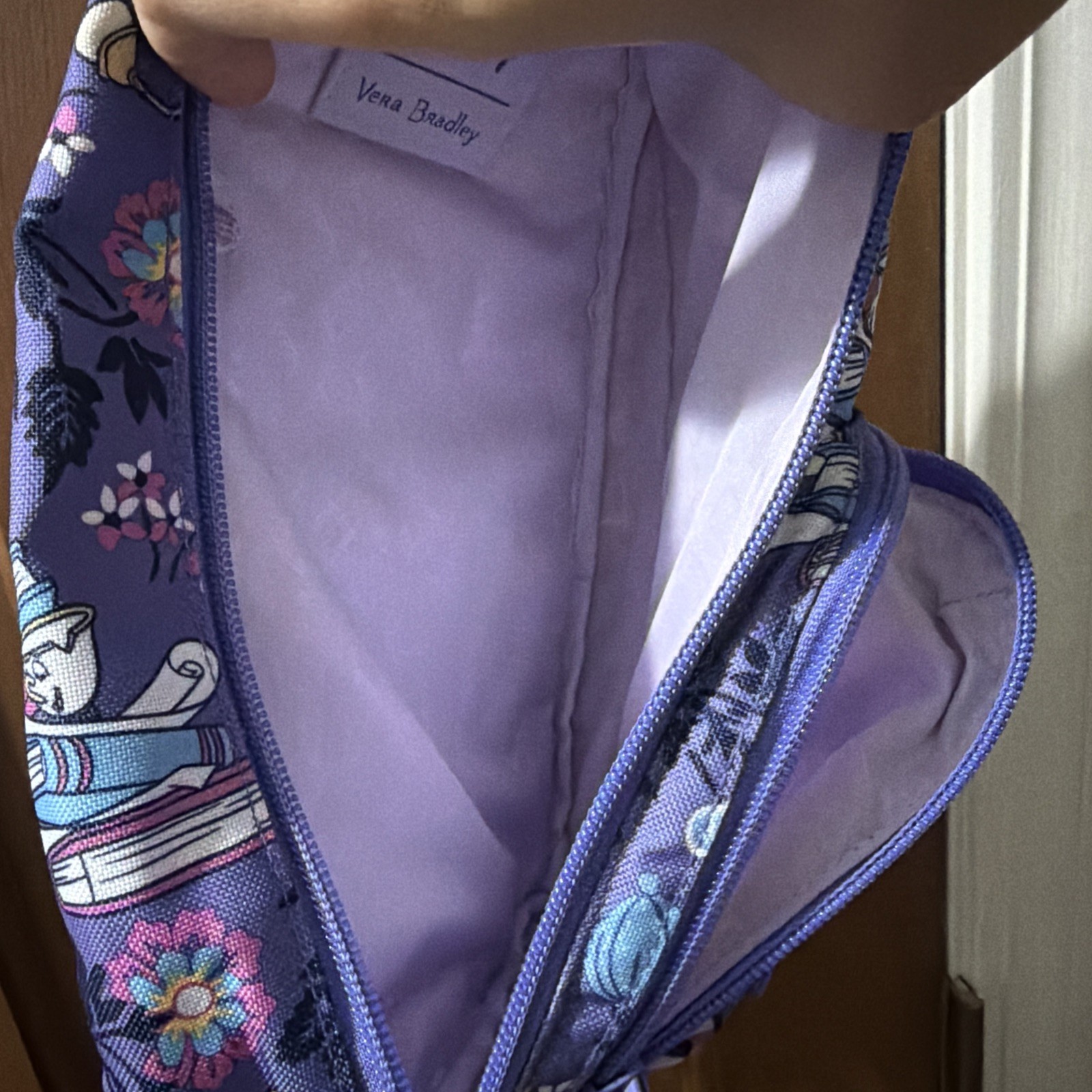 Vera Bradley for Disney mini Sling Backpack Purple Beauty and the Beast