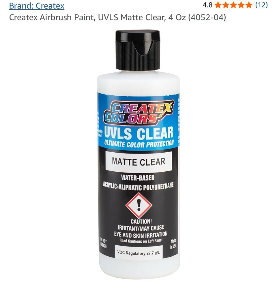 Createx 4052 Matte Ultra-Violet Light Stabilizer Clear $5 Ship