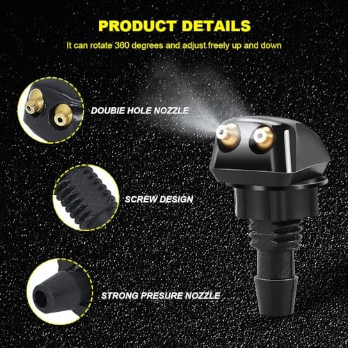 2pcs Front Windshield Washer Nozzles, Front Windshield Washer Nozzle kit and