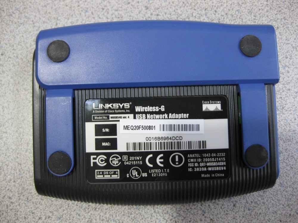 Cisco Linksys WUSB54G 2.4 GHz Version 4 Wireless-G USB Wireless Network Adapter