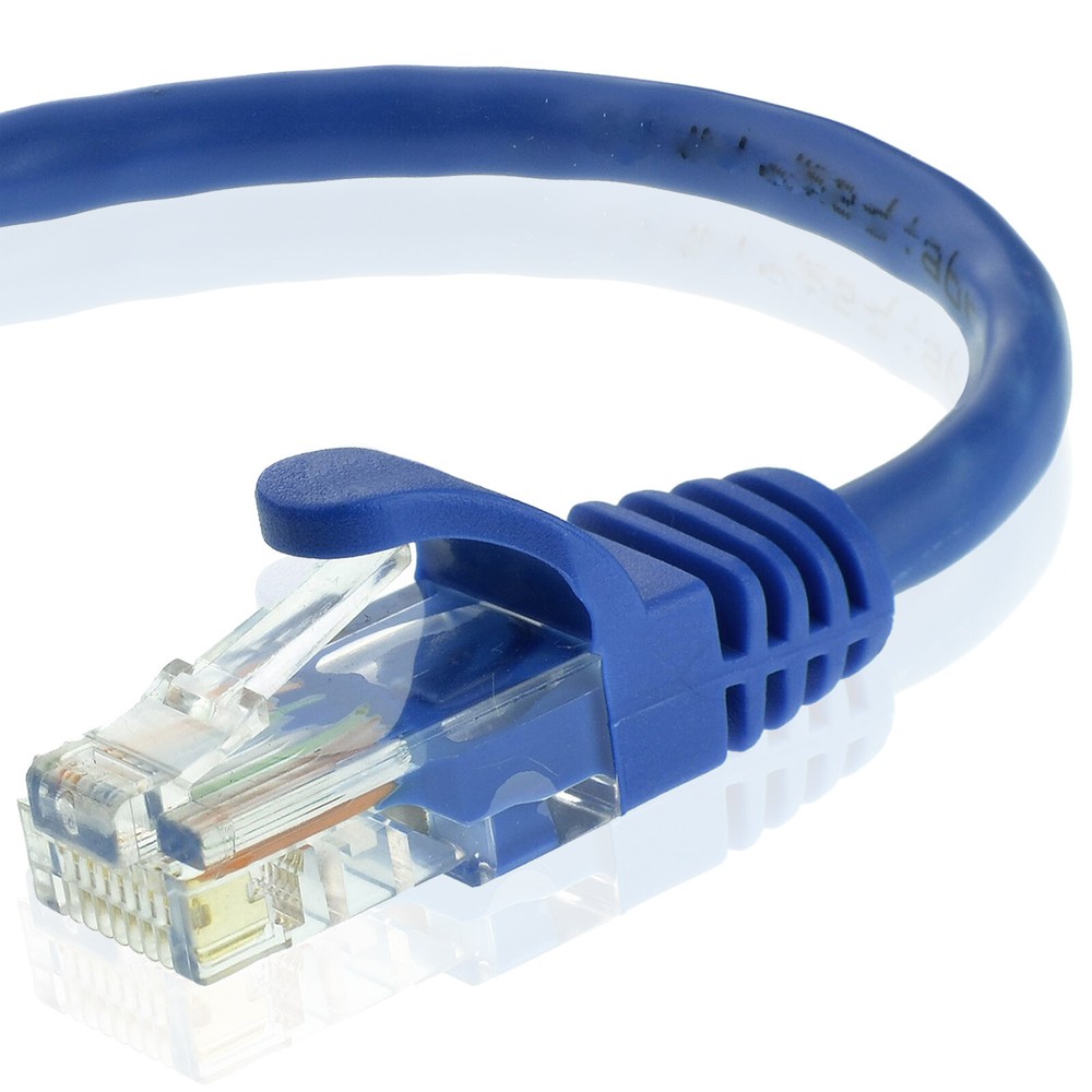 CAT6a Cat-6 Ethernet Patch Fast Internet Cable - 10ft 25ft 50ft 75ft 100ft, Blue