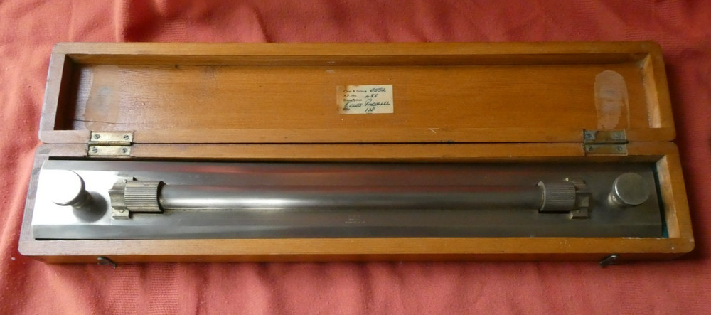 Vintage Solid Brass Rolling Parallel Rule RAF WW2 made in Birmingham by UWW Box