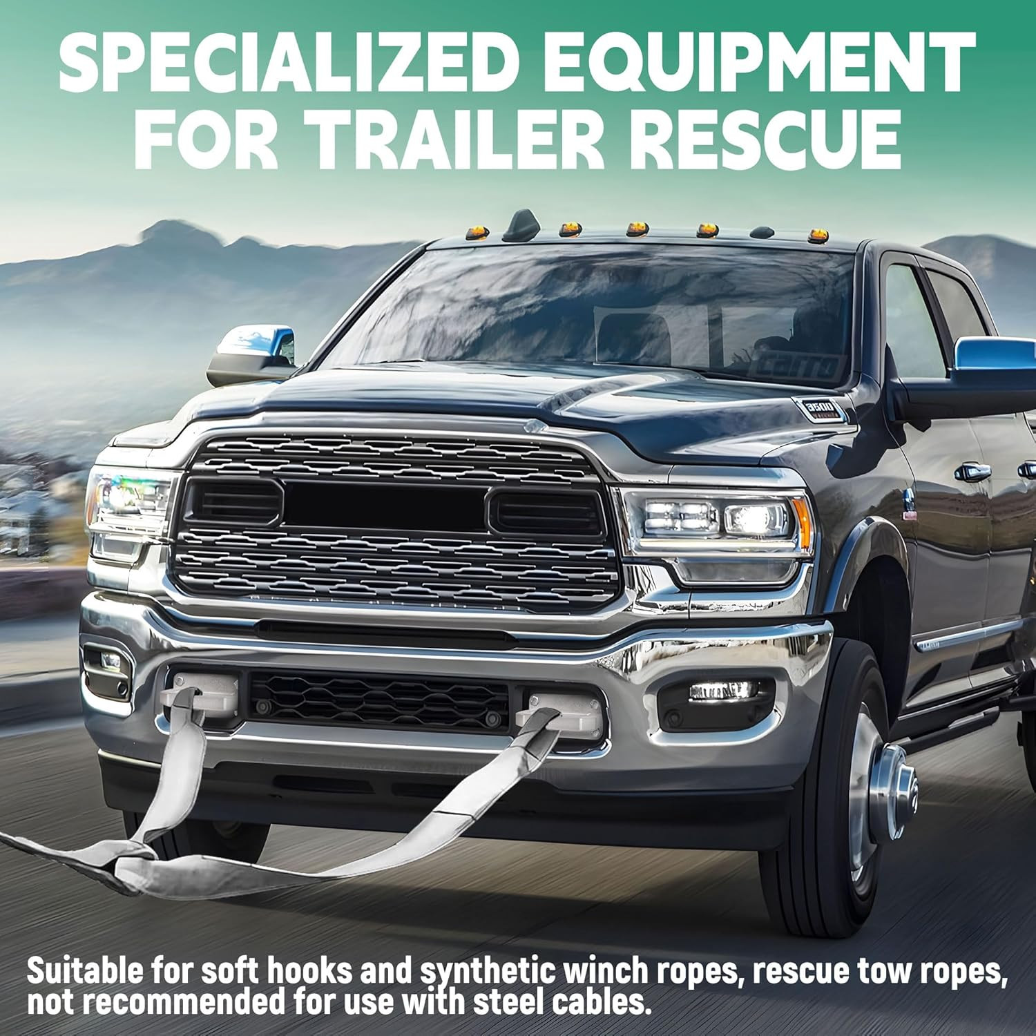 2-Pack Dismount Aluminum Front Tow Hook Heavy D-Ring for 2003-2018 Ram 2500 3500