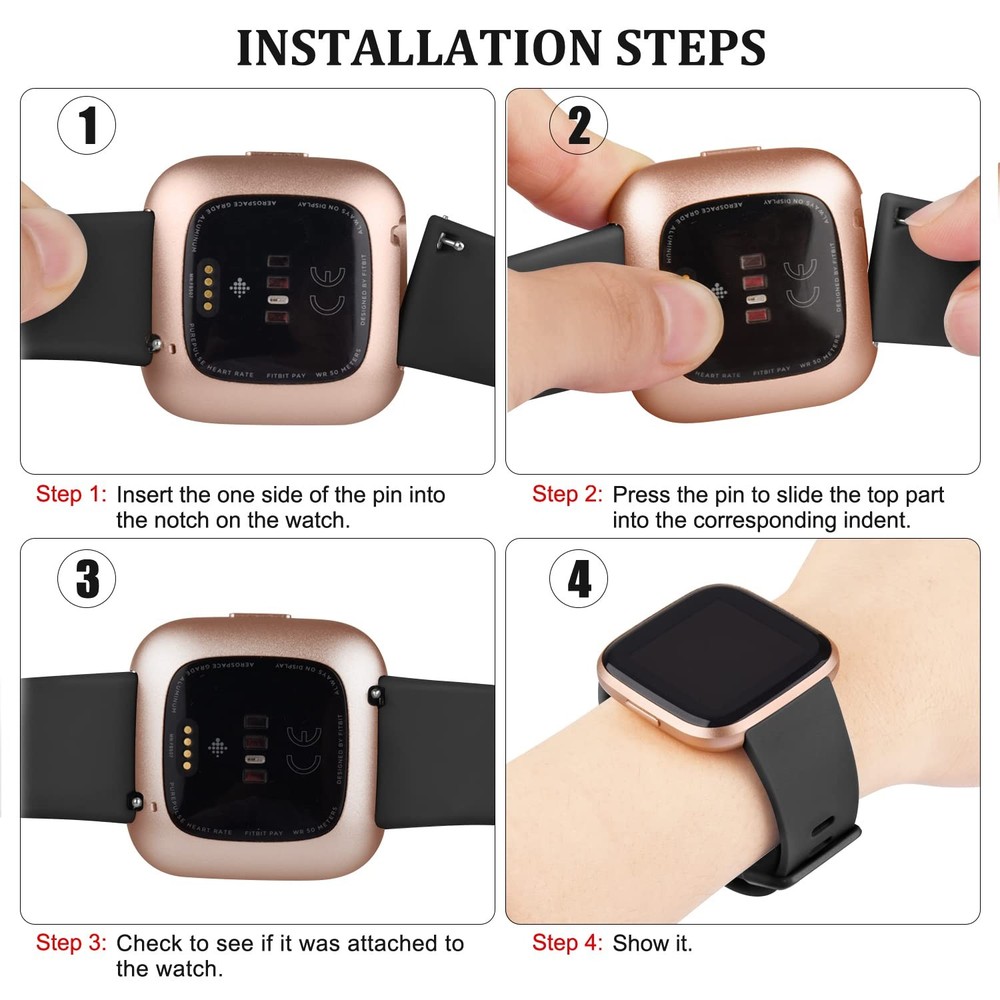 6 Pack Sport Bands Compatible with Fitbit Versa 2 / Fitbit Versa/Versa Lite/V...