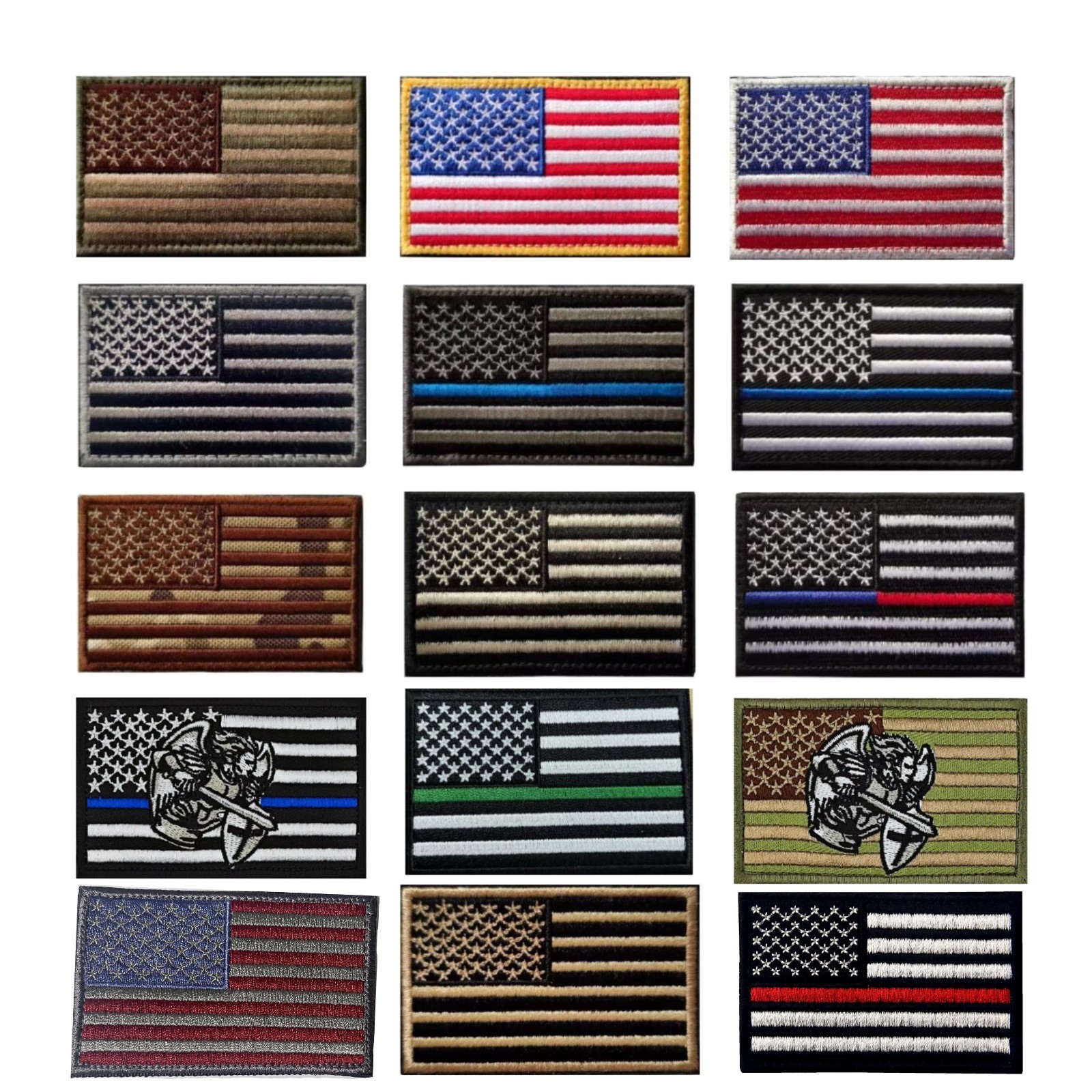 USA American Flag Patches 3"X2"  VELCRO® Brand Fastener Hook and Loop