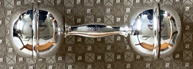 Authentic Robert Blackinton S Silverplate Baby Rattle 5" 78 grams