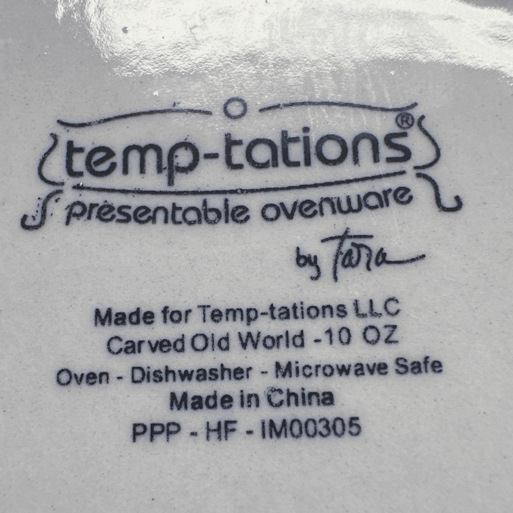 Temptations Old World Blue Ceramic Individual Ramekins Presentable Ovenware