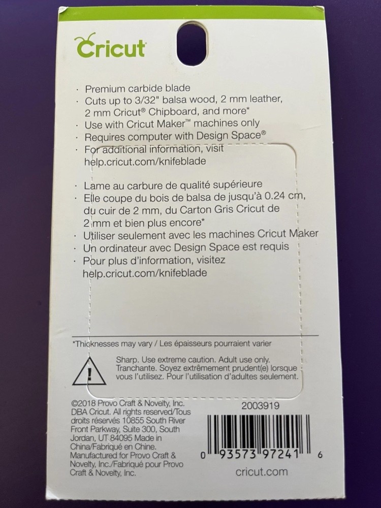 Cricut : Knife Blade Kit For Cricut Maker (12mm)