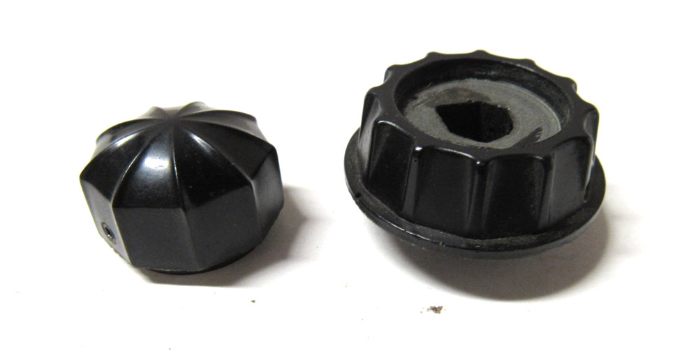 Philco Black Inner & Outer Tune Knob Set c 1930's Models