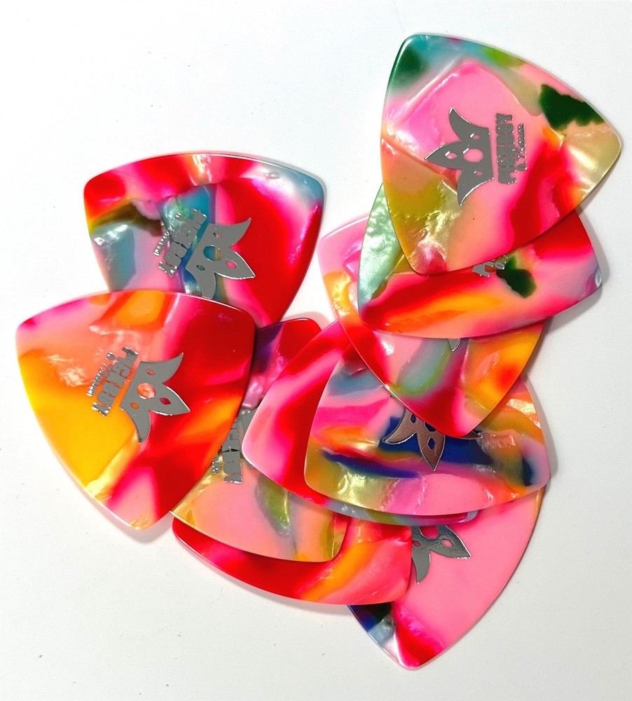 Pickboy Celluloid Guitar Picks Rounded Tri Confetti Clown .75mm Medium 10 pack