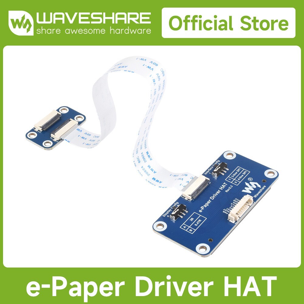 Waveshare e-Paper Driver HAT for SPI raw e-ink display supports Raspberry Pi