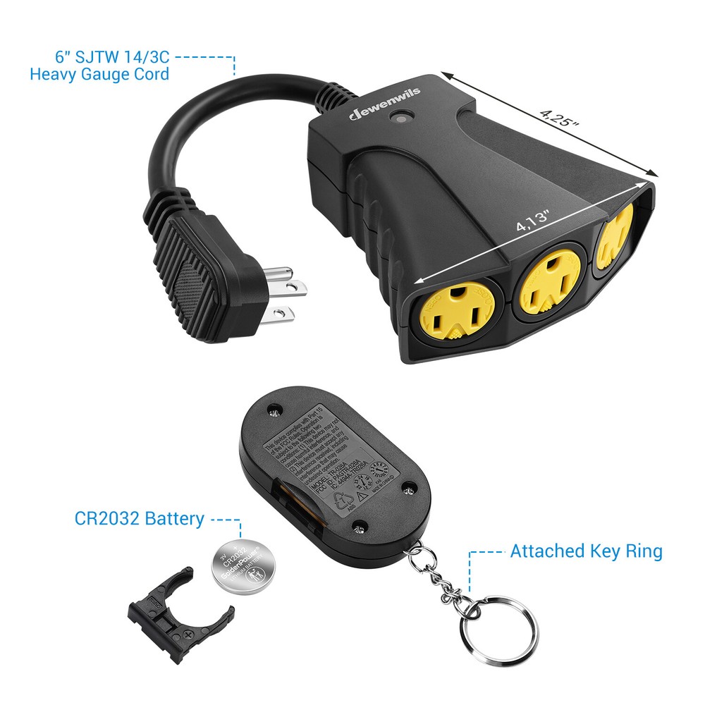 DEWENWILS Remote Outlet Power Switch Heavy Duty Wireless Remote Control Outlet