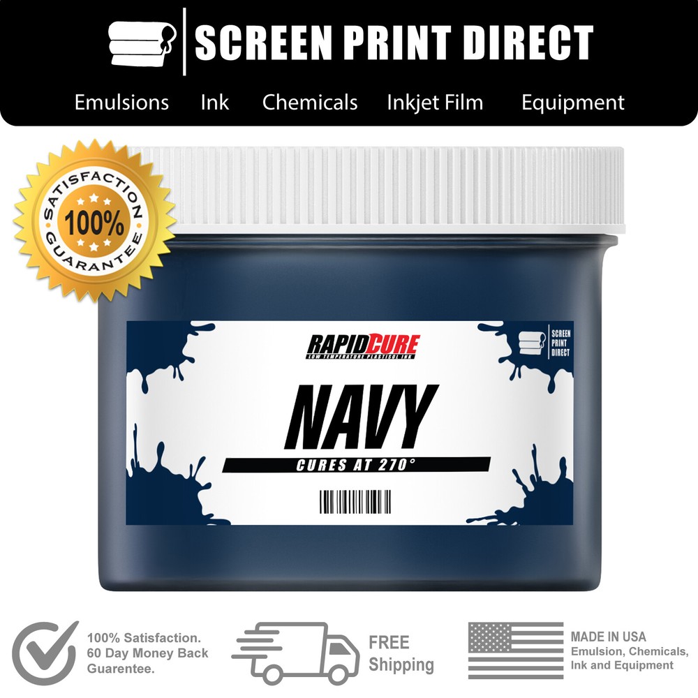 Navy - Screen Printing Plastisol Ink - Low Temp Cure 270F - Quart - 32oz