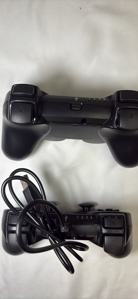 2 Black P3 USB Wired Controllers for Sony PlayStation 3