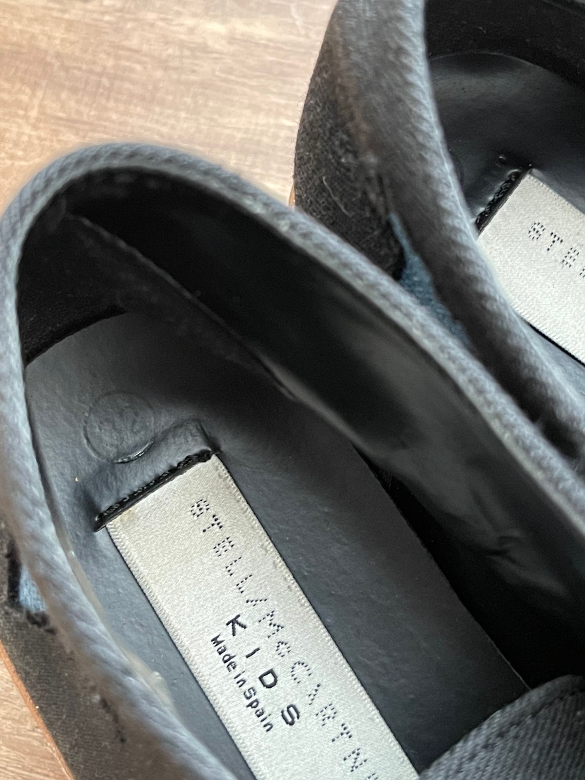 Stella McCartney Kids Black and Blue Canvas Star Lace Up Boots Size 32