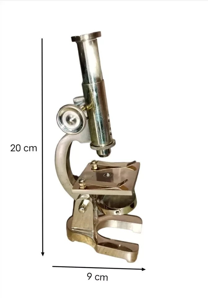 New Antique Brass Heavy Microscope 7 Inches Students Brass Microscope Gift