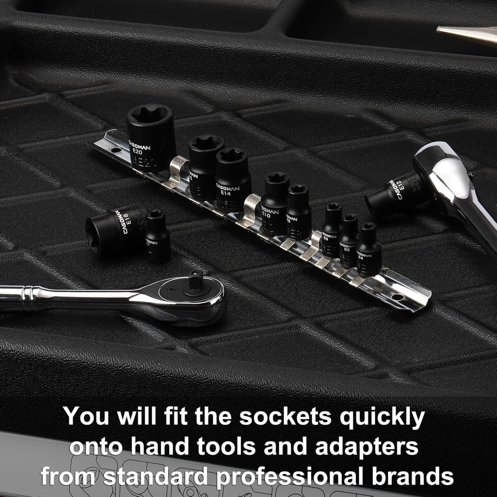 Versatile 11PC E Torx Socket Set - Rugged Design for Mechanics & DIY Projects