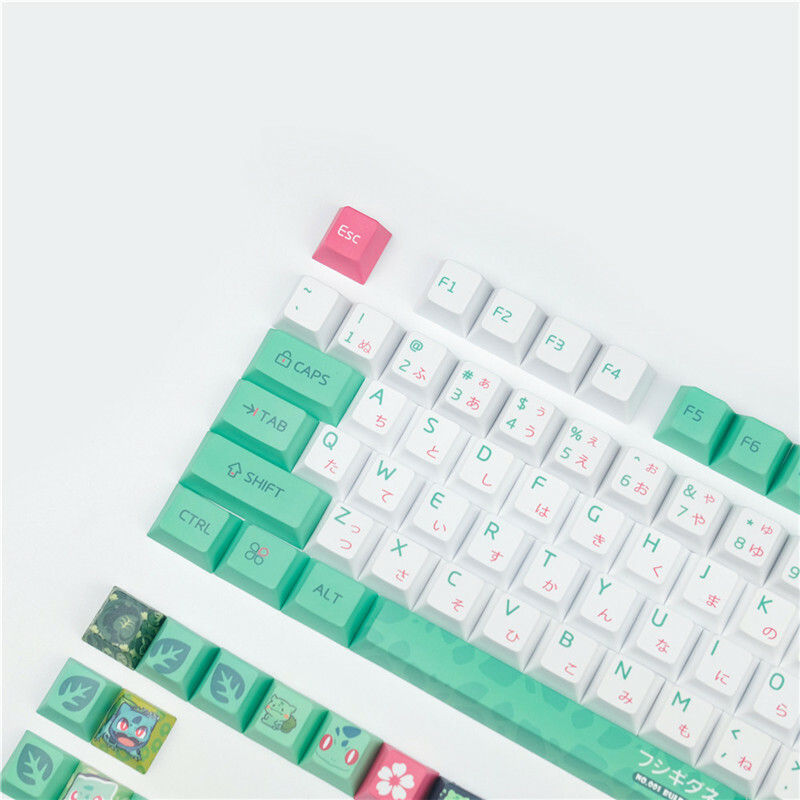 Bulbasaur Keycap PBT Sublimation Mechanical Keyboard Button Cherry MX 128 keys