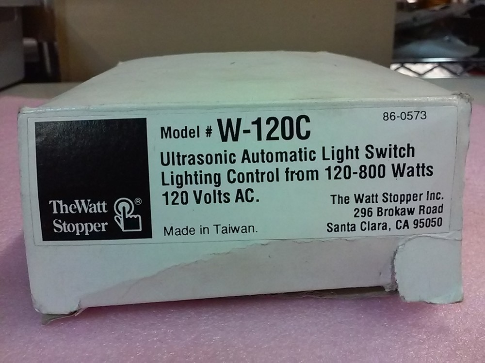 THE WATT STOPPER Model W-120C Ultrasonic Automatic Light Switch Lighting Control
