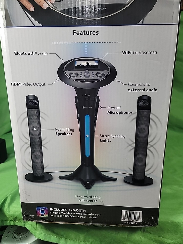 Premium Wi-Fi Karaoke System 7'' Touchscreen Singing Machine - Two Mics Complete